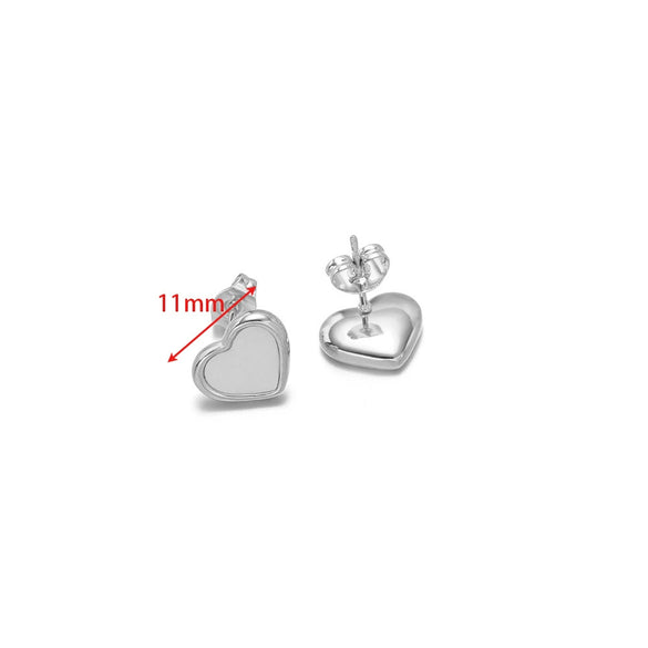 Wholesale Stainless Steel 18K Vacuum Plated Heart Embossed Love Earrings