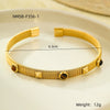 Wholesale Stainless Steel 18K Zircon Opening Adjustable Colorfree Bracelet French Retro Court Style Light Luxury Electroplated