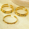 Wholesale Stainless Steel 18K Zircon Opening Adjustable Colorfree Bracelet French Retro Court Style Light Luxury Electroplated
