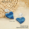 Wholesale Stainless Steel 18 Karat Electroplated Heart Shape Leopard Print Earrings For Women