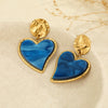 Wholesale Stainless Steel 18 Karat Electroplated Heart Shape Leopard Print Earrings For Women