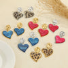 Wholesale Stainless Steel 18 Karat Electroplated Heart Shape Leopard Print Earrings For Women