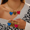 Wholesale Stainless Steel 18 Karat Electroplated Heart Shape Leopard Print Earrings For Women