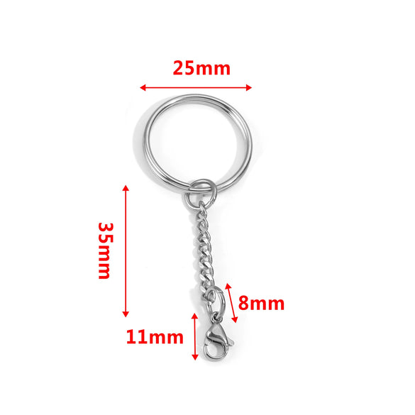 Wholesale Stainless Steel Key Chain Blank Pendant Accessories With Electroplating And Return Pattern For Diy