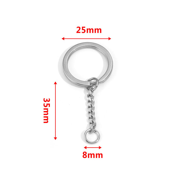 Wholesale Stainless Steel Key Chain Blank Pendant Accessories With Electroplating And Return Pattern For Diy