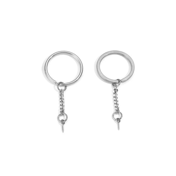 Wholesale Stainless Steel Key Chain Blank Pendant Accessories With Electroplating And Return Pattern For Diy