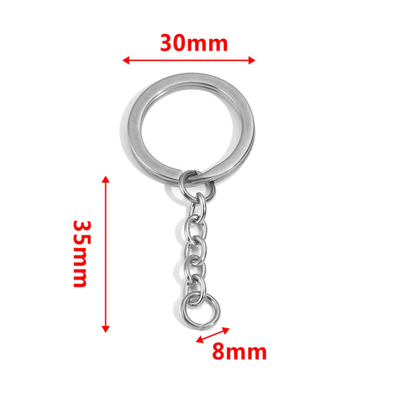 Wholesale Stainless Steel Key Chain Blank Pendant Accessories With Electroplating And Return Pattern For Diy