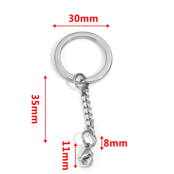 Wholesale Stainless Steel Key Chain Blank Pendant Accessories With Electroplating And Return Pattern For Diy