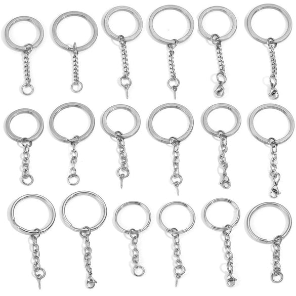 Wholesale Stainless Steel Key Chain Blank Pendant Accessories With Electroplating And Return Pattern For Diy