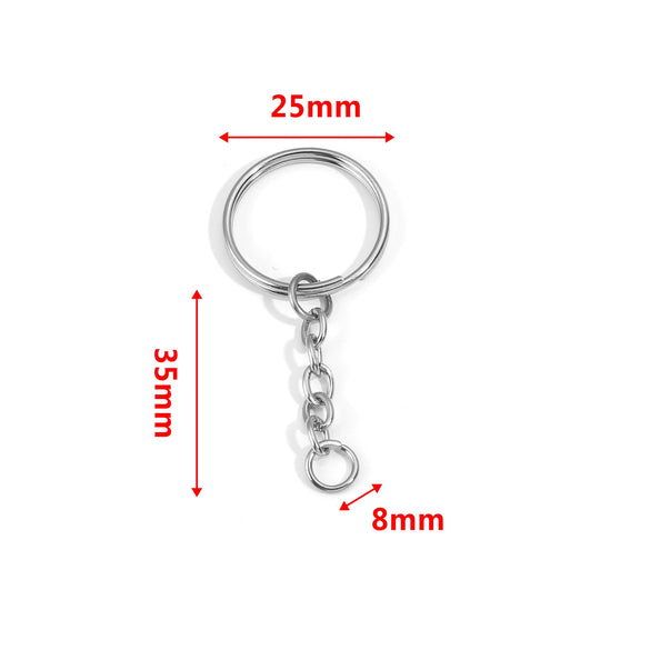 Wholesale Stainless Steel Key Chain Blank Pendant Accessories With Electroplating And Return Pattern For Diy
