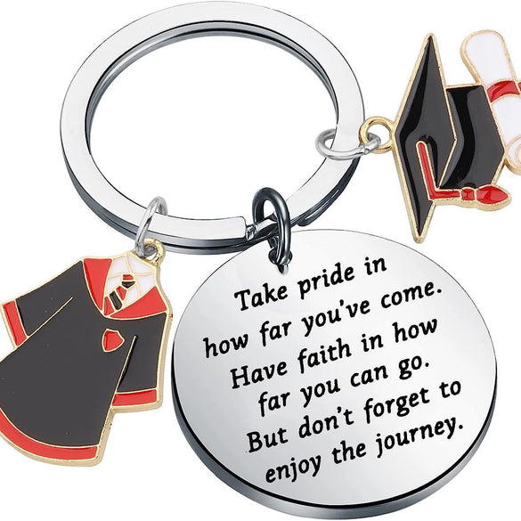 Wholesale Stainless Steel Keychain With Bachelor's Cap Pendant For Graduation Season New Creative Design