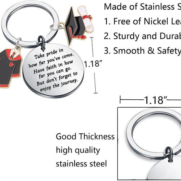 Wholesale Stainless Steel Keychain With Bachelor's Cap Pendant For Graduation Season New Creative Design