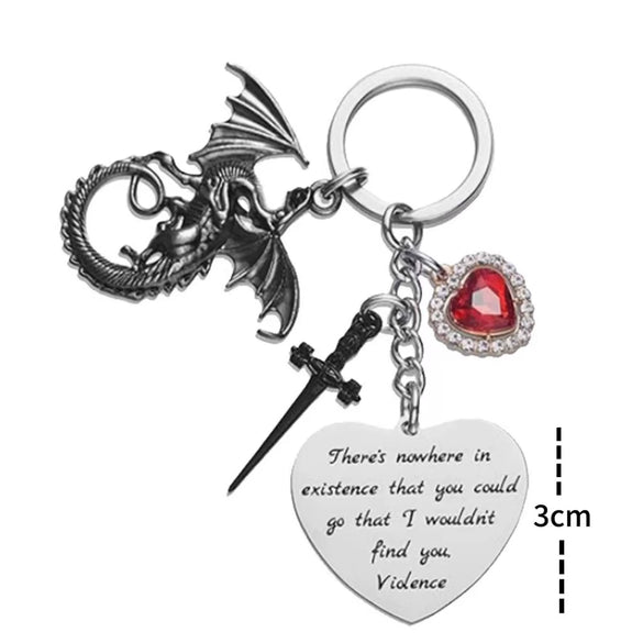 Wholesale Stainless Steel Keychain With Dragon Sword Personality Auto Accessories