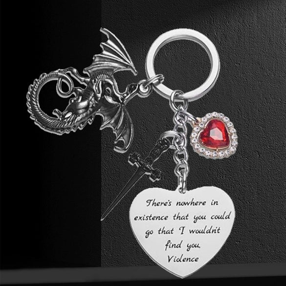 Wholesale Stainless Steel Keychain With Dragon Sword Personality Auto Accessories