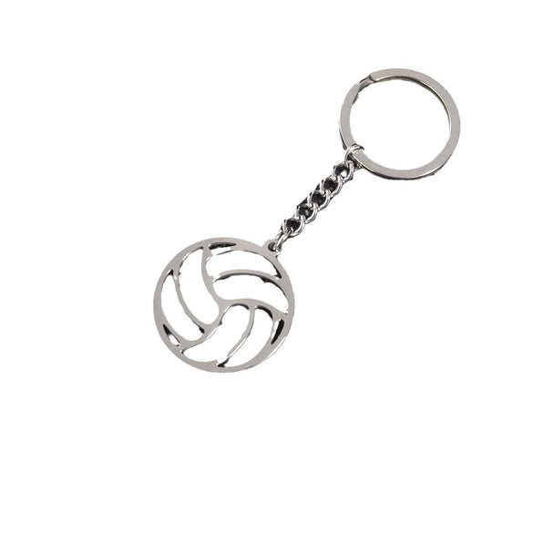 Wholesale Stainless Steel Keychain With Geometric Round Volleyball Football And Animal Bear Little Pig Pendants Electroplated