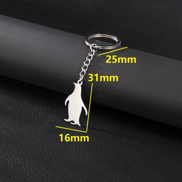 Wholesale Stainless Steel Keychain With Geometric Round Volleyball Football And Animal Bear Little Pig Pendants Electroplated