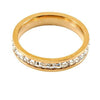 Wholesale 316L Stainless Steel Ladies Geometric Star Inlaid Zircon Electroplated Ring Jewelry