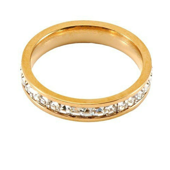 Wholesale 316L Stainless Steel Ladies Geometric Star Inlaid Zircon Electroplated Ring Jewelry