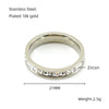 Wholesale 316L Stainless Steel Ladies Geometric Star Inlaid Zircon Electroplated Ring Jewelry