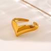 Wholesale Stainless Steel Ladies Vshape Ring With Letters Numbers Text Electroplating Design
