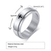 Wholesale Stainless Steel Laser Corrosion Cross Rotatable Ring For Men With Electroplating Treatment Religious Totem Style