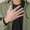 Wholesale Stainless Steel Laser Corrosion Cross Rotatable Ring For Men With Electroplating Treatment Religious Totem Style