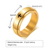 Wholesale Stainless Steel Laser Corrosion Cross Rotatable Ring For Men With Electroplating Treatment Religious Totem Style