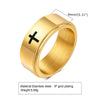 Wholesale Stainless Steel Laser Corrosion Cross Rotatable Ring For Men With Electroplating Treatment Religious Totem Style