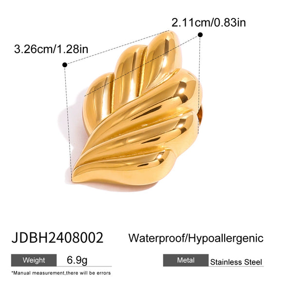 Wholesale Stainless Steel Leaf Brooch With Antirunning Safety Buckle For Women Electroplated Clothing Pin Accessories