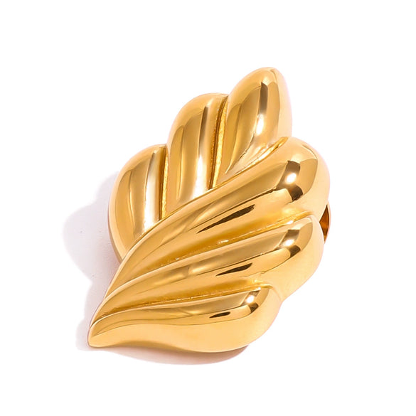Wholesale Stainless Steel Leaf Brooch With Antirunning Safety Buckle For Women Electroplated Clothing Pin Accessories