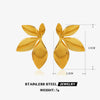 Wholesale Stainless Steel Leaf Flower Electroplated Asymmetric Earrings For Women Retro Simple Style