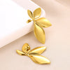 Wholesale Stainless Steel Leaf Geometric Style Electroplated Women's Earrings