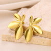 Wholesale Stainless Steel Leaf Geometric Style Electroplated Women's Earrings