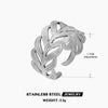Wholesale Stainless Steel Leaf Hip Hop Opening Adjustable Gold Plated Ring For Women