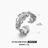 Wholesale Stainless Steel Leaf Ring For Women Ins Style Hiphop Nonfading Opening Adjustment Electroplated