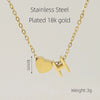 Wholesale Stainless Steel Letter And Heart Pendant Necklace With Electroplating And Cross Chain Design Unisex