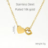 Wholesale Stainless Steel Letter And Heart Pendant Necklace With Electroplating And Cross Chain Design Unisex