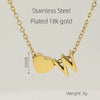 Wholesale Stainless Steel Letter And Heart Pendant Necklace With Electroplating And Cross Chain Design Unisex