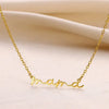 Wholesale Stainless Steel Letter Handpainted Mother Necklace Literary Style O Word Chain Electroplated
