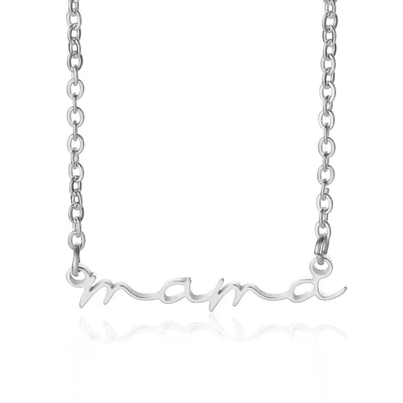 Wholesale Stainless Steel Letter Handpainted Mother Necklace Literary Style O Word Chain Electroplated