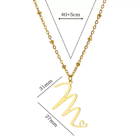 Wholesale Stainless Steel Letter Necklace With Electroplating Treatment