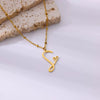 Wholesale Stainless Steel Letter Necklace With Electroplating Treatment