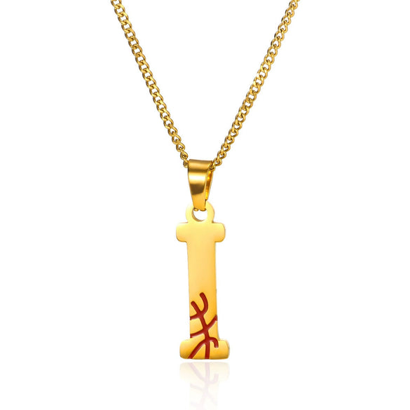 Wholesale Stainless Steel Letter Necklace With Horse Whip Chain And Electroplating Treatment