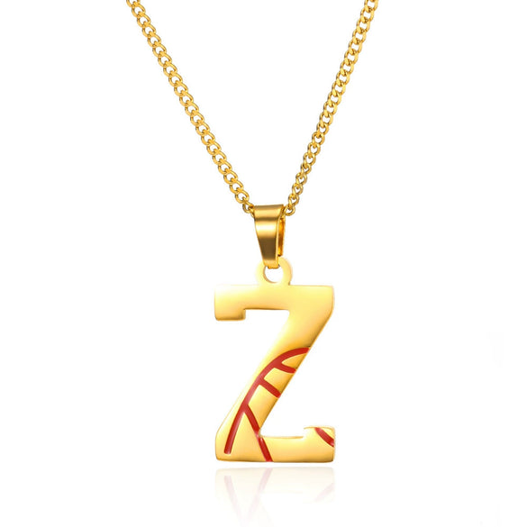 Wholesale Stainless Steel Letter Necklace With Horse Whip Chain And Electroplating Treatment