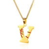 Wholesale Stainless Steel Letter Necklace With Horse Whip Chain And Electroplating Treatment