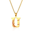 Wholesale Stainless Steel Letter Necklace With Horse Whip Chain And Electroplating Treatment