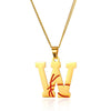 Wholesale Stainless Steel Letter Necklace With Horse Whip Chain And Electroplating Treatment