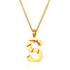 Wholesale Stainless Steel Letter Necklace With Horse Whip Chain And Electroplating Treatment
