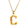 Wholesale Stainless Steel Letter Necklace With Horse Whip Chain And Electroplating Treatment