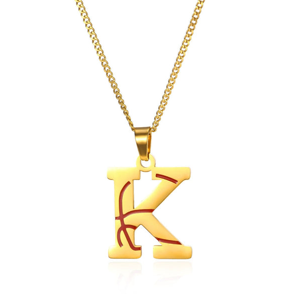 Wholesale Stainless Steel Letter Necklace With Horse Whip Chain And Electroplating Treatment